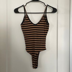 Black & Brown Tank Top Bodysuit